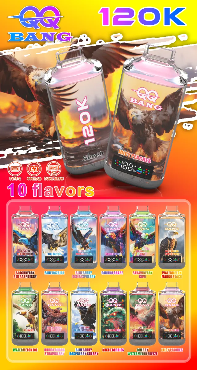 QQ Bang 120K ベイプ おすすめ 電子タバコ クリスタルボディ LED表示